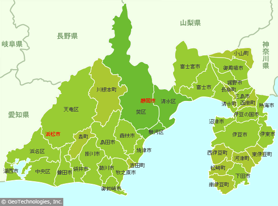 対応エリアマップ｜静岡県中西部