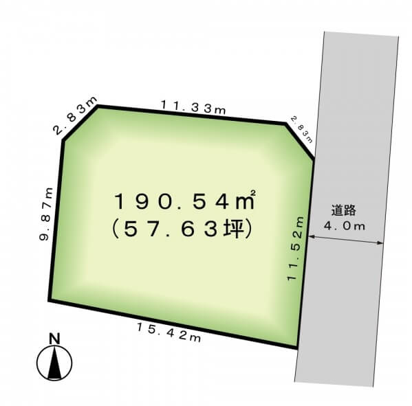 袋井市豊沢4区画分譲地D区画図