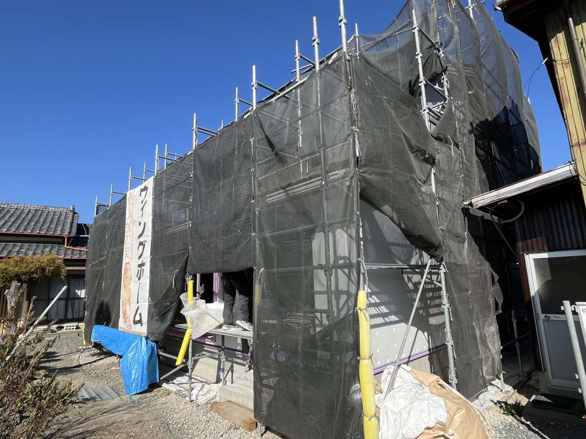 外壁の左官作業☆ 藤枝市立花S様邸