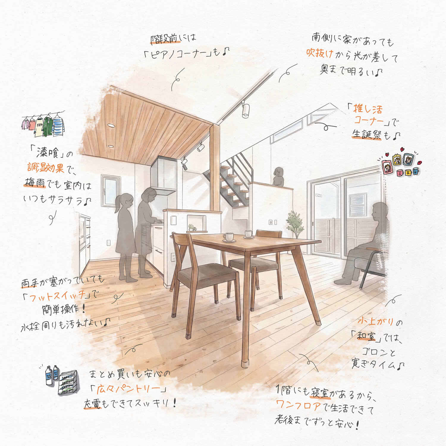 完成見学会 6/6(土)7(日) 掛川市中央高町 ＼それぞれに自分の部屋がある／ 家事ラクと『推し活』を楽しむお家